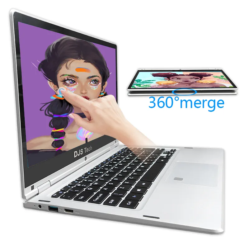 Hot selling cheaper price 11.6 inch roll top laptop price yoga laptop8gb/16gb processor J4105 touch screen Laptop