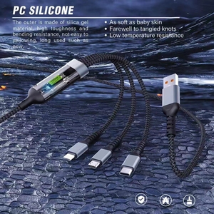 High Quality Super <strong>Charging</strong> Cable 100W 3 In1 <strong>Usb</strong> Cable to Type c to Micro 3IN1 Light Fast <strong>USB</strong> Mobile Phone Data Cable - Product Image 5