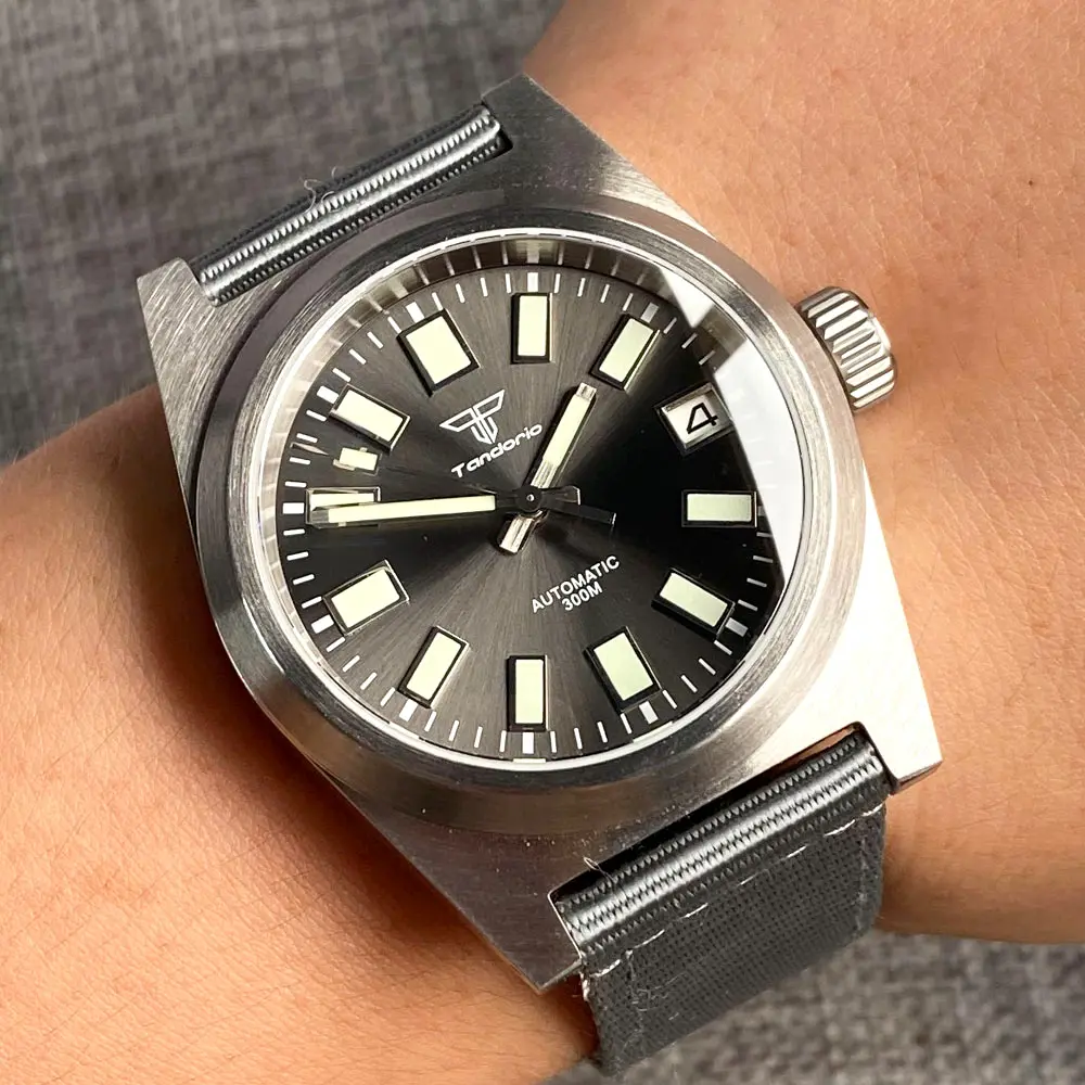 Tandoorio – montre de plongée automatique pour homme, étanche à 200m, 38mm, verre saphir, bracelet en Nylon, NH35A PT5000, mouvement, montre-bracelet pour femme