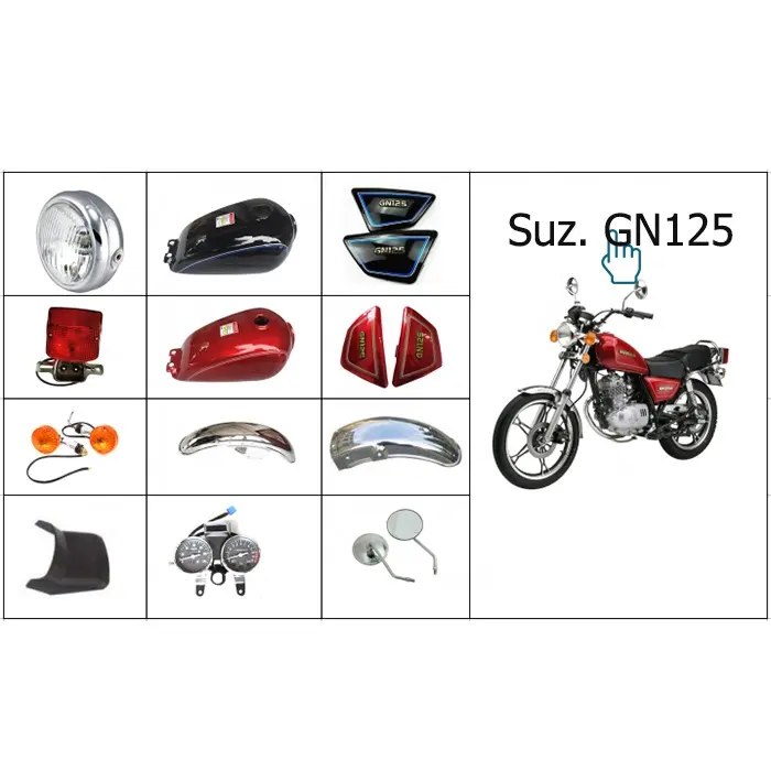 Kit complet de pièces de rechange, carénage en plastique, carrosserie pour moto ktv GN125 GN125H