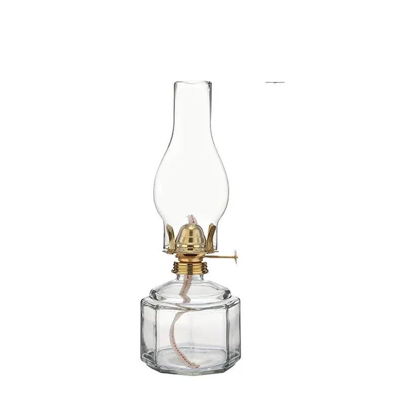 Lámpara de aceite de queroseno de cristal grande Vintage hecha a mano, linterna de estilo clásico para decoración del hogar y ocasiones de fiesta