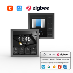 M4 4-Zoll-Smart-Touch-Wandschalter für zu Hause Hotel Verwenden Sie Tuya Zigbee 3.0 4CH Relais Dimmer Mehrsprachiger Sensor für Vorhänge Made PC