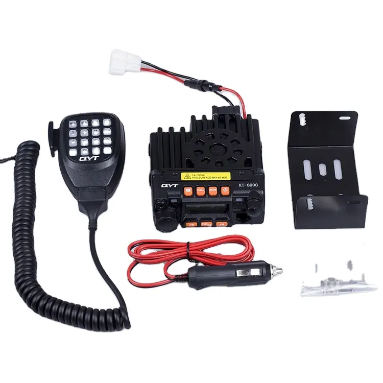 En iyi araç monte QYT KT8900 25W VHF UHF FM mobil radyo Mini boyutlu verici besleyici anten ve programlama kablosu