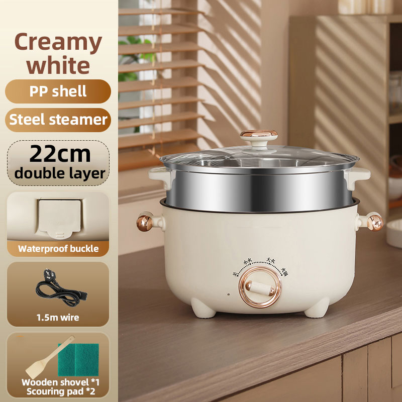 WhiteA-22cm double layers/with stainless steel steamer