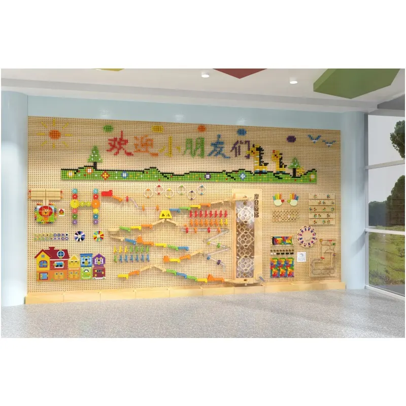 2024 New Design Wooden Shape Science   Engineering Wall Panel Toys for Kids