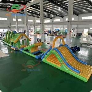 10 mét dài Inflatable PVC nước trở ngại khóa học cho người lớn và trẻ em hồ bơi công viên nước thiết bị để bán - Product Image 1