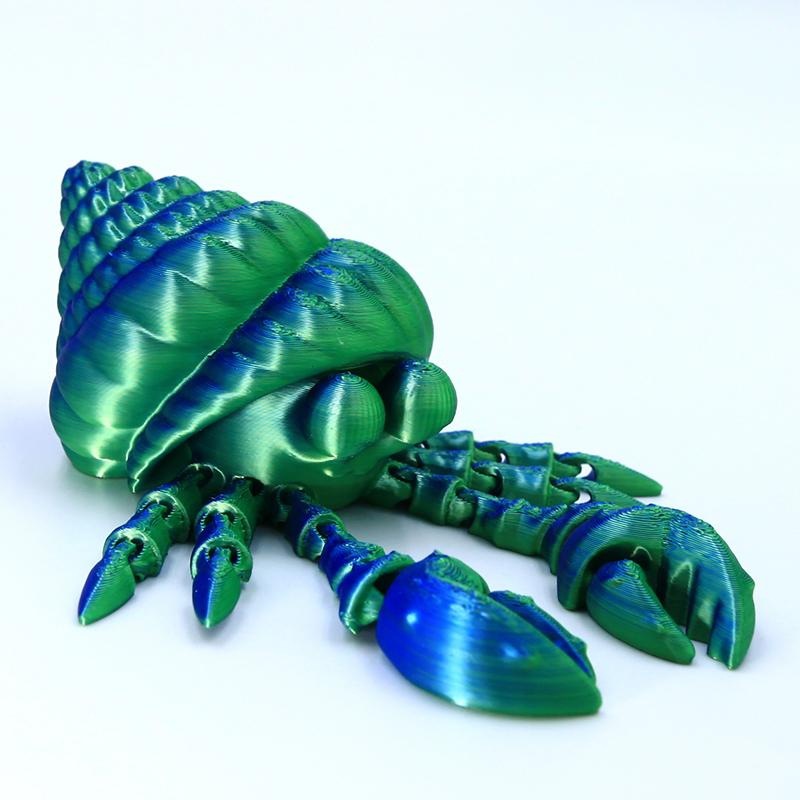 Crabe ermite aux grands yeux bleu et vert de 14 cm