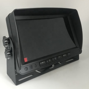 Actory-monitor LCD TFT de 7 pulgadas, pantalla dividida de 1024x600 IPS AHD con 2 puertos macho BNC de dos vías y bucle de tarjeta SD de 128G