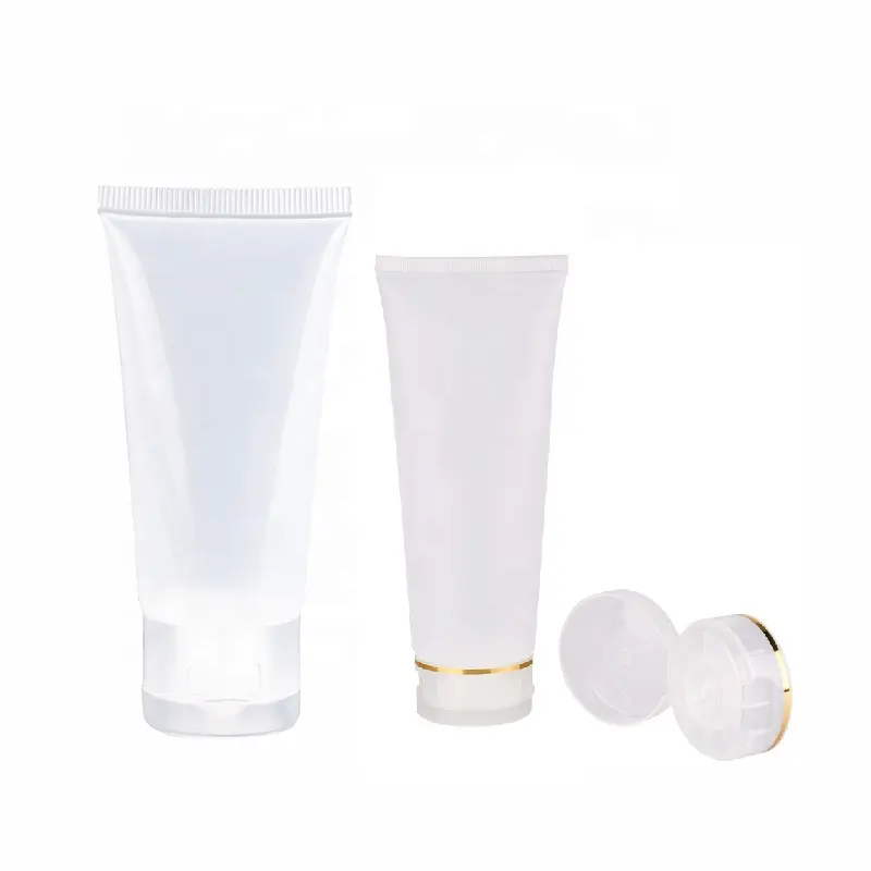 5g 10g 15g 30g 50g100g vacía tornillo flip top claro tubo suave de plástico para cosméticos crema limpiador facial