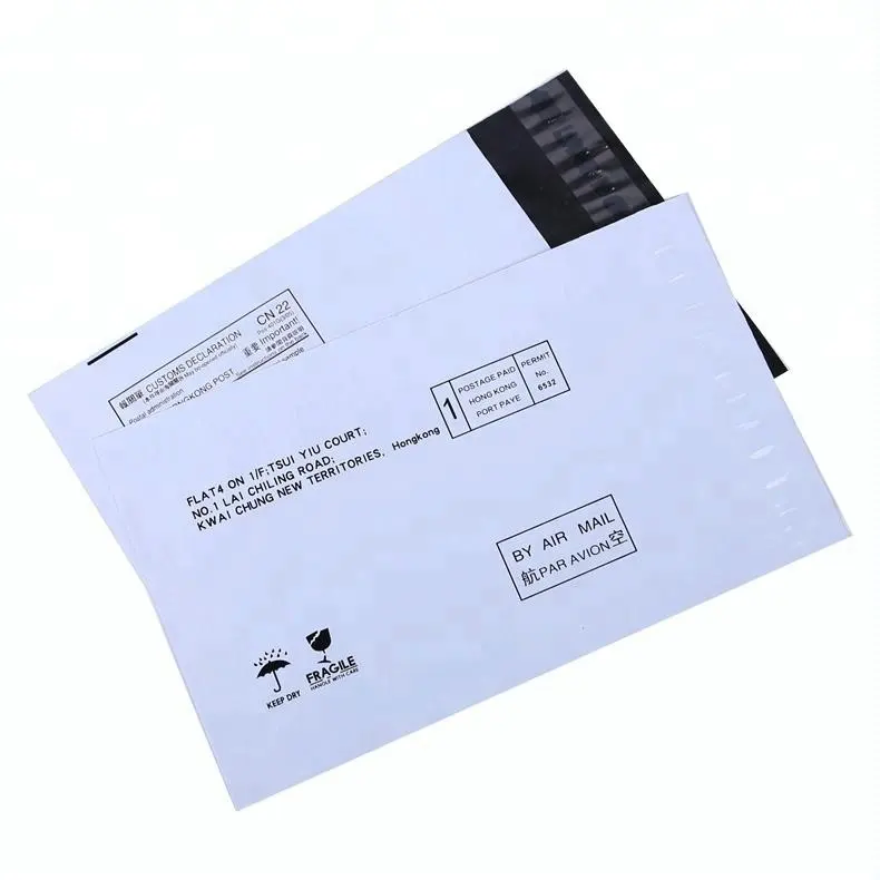 Lista de embalaje autoadhesiva, sobre de plástico cerrado, volantes, bolsas de correo de mensajería de plástico con bolsillo