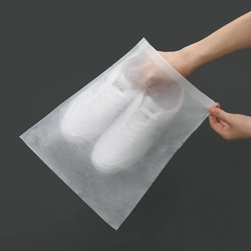 靴バッグOEM工場カスタムデザインファッションリサイクル可能なシルクスクリーン印刷折りたたみ防塵巾着不織布素材