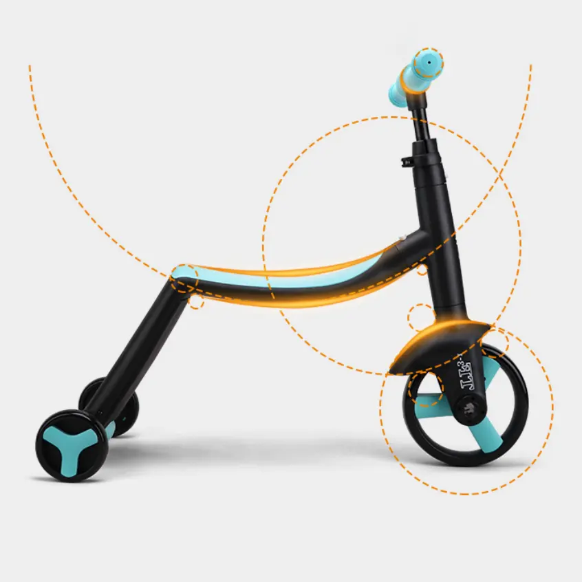 Icebebelux — trottinette pliable pour enfants, OEM/ODM, nouveau scooter à 2 roues, peut changer 3 roues, à pédale