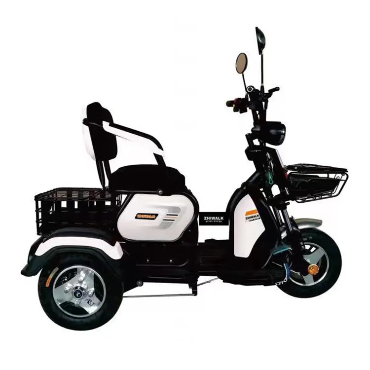 Scooter eléctrico de tres ruedas, triciclo de movilidad para adultos mayores, scooter de bicicleta eléctrica de 3 ruedas para movilidad de pedal