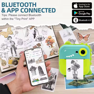 Çocuklar oyuncak dijital çocuk kamera fotoğraf anında çocuklar için kamera çift lens Mini termal yazıcı anında fotoğraf kamerası