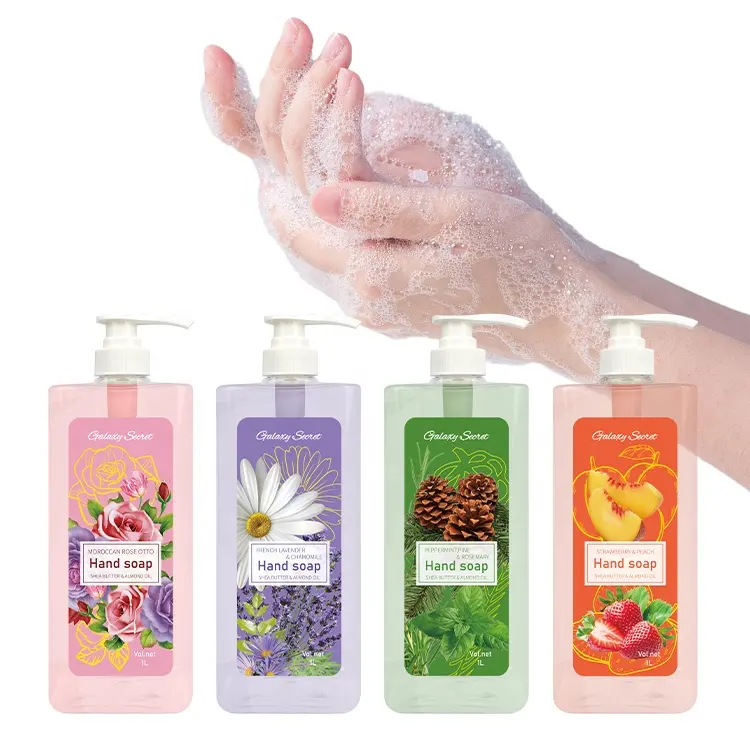 Jabón de manos orgánico Natural líquido espumoso, aceite de almendro y deshuesado, venta al por mayor de fábrica