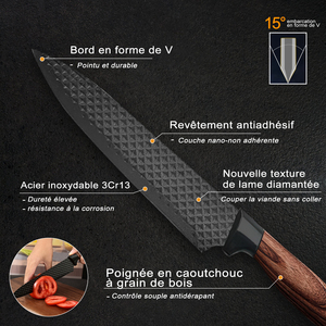 6 adet yüksek karbon paslanmaz çelik bıçaklar el yapımı dövme balta şef kasap mutfak bıçağı ahşap saplı şef bıçağı pişirme aracı - Product Image 3