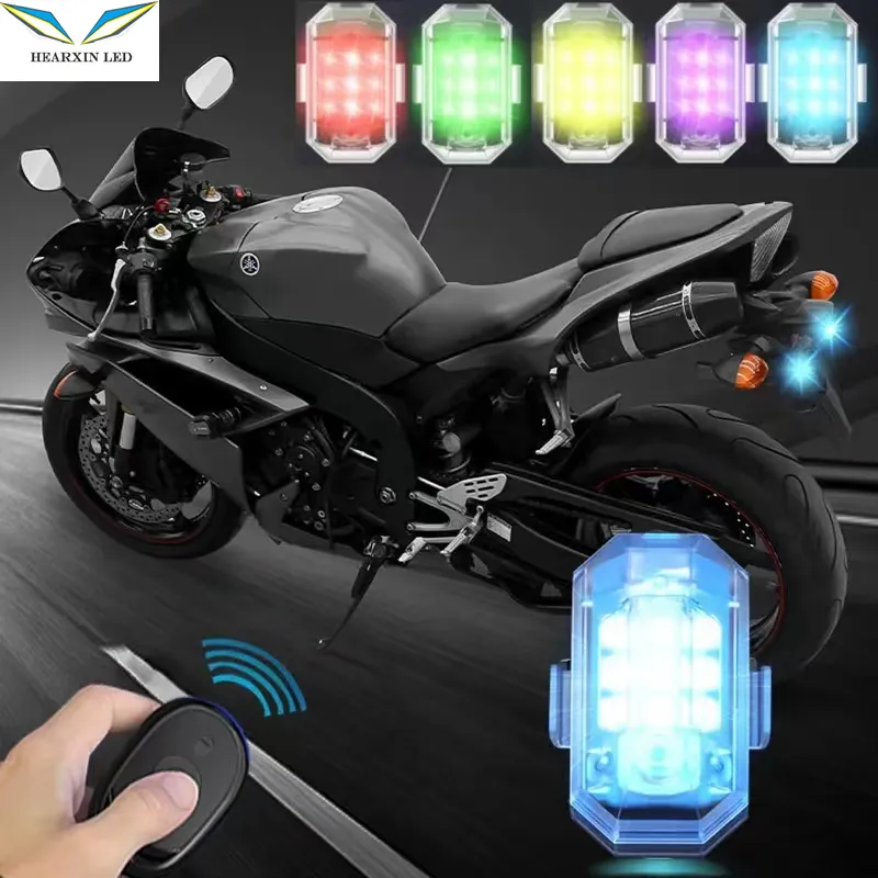 Kablosuz uzaktan kumanda çakarlı lamba LED uyarı lambası RGB araba motosiklet bisiklet için RC Drone Flash pozisyon göstergesi lambası