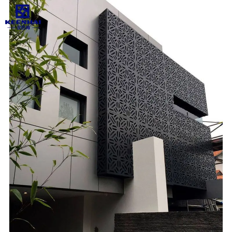 Keenhai PVDF Chapa de aluminio ignífuga Fachadas decorativas para edificios Paredes cortina exteriores para protección estructural