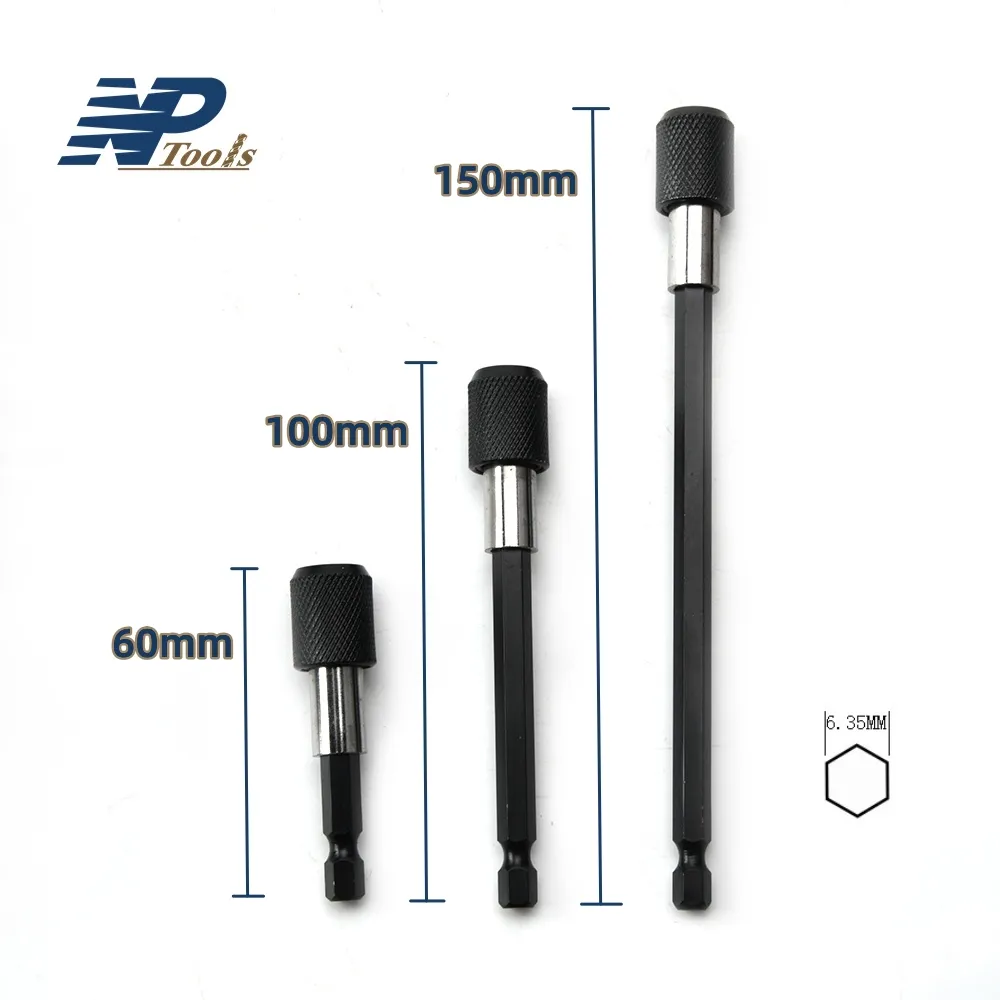 Naipu 60-100-150mm 1/4 "Hex Shank phát hành nhanh chóng từ bit Screwdriver chủ Khoan Mở rộng bit Bộ