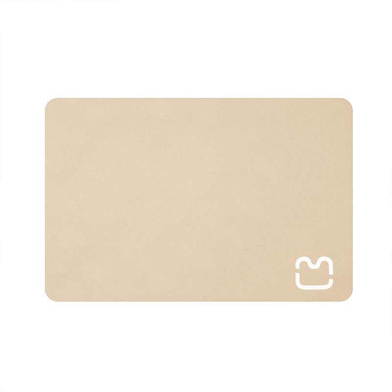 Tapis d'alimentation pour animaux sans lavage - tête de chat beige