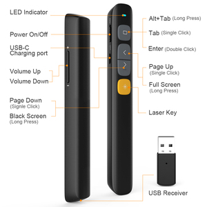 2023 più recente presentazione diapositiva remota puntatore Laser ricaricabile presentazione presentatore remoto USB per Power Point PPT - Product Image 2