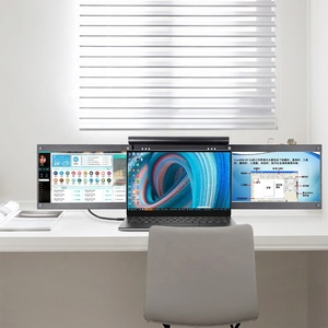 Triple Portable Monitor <span class=keywords><strong>13</strong></span>,3 Zoll Doppel 1920 * 1080px LCD für Multi-Display-Share-Design-Edit-Live usw. Dual-Bildschirm für Laptop - Product Image 3