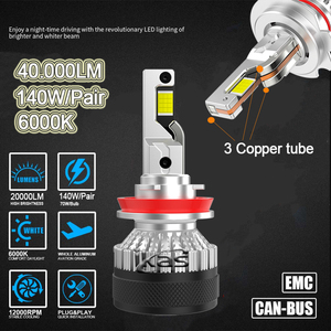 <span class=keywords><strong>2025</strong></span> 140W otomatik far H4 H7 H11 LED farlar CSP4575 ampul Canbus 9005 9006 tak ve çalıştır