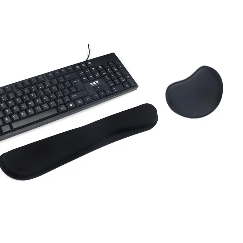 Wholesale Promotional Ergonomic Long Wrist Rest Mouse Pad Wrist Cushion Memory Foam Keyboard Mouse Pad Set Small MOQ Custom Logo