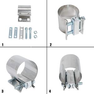 Universal High Performance 304 Stainless Steel Exhaust Muffler Pipe 2.0&quot; 2.5&quot; 2.75&quot; 3.0&quot; 3.50&quot; Band Lap Clamp <strong>Tips</strong> Band Clamp