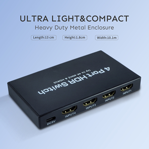 SYONG 4K ultrafino HDMI2.0 Switch HDR10 Selector de 4 puertos 4K @ 60Hz 1080p @ 144Hz Control remoto IR 4x1, 3x1, hecho de plástico duradero - Product Image 2