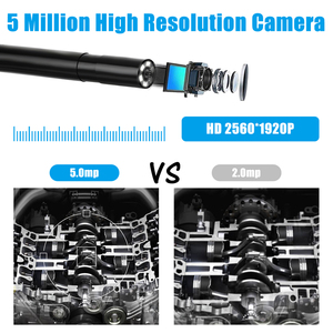 5.0MPミニIP67防水検査ボアスコープカメラ10mワイヤーWIFI 5.5mm内視鏡HD1920P 6PC LEDメモリーカード収納オプション - Product Image 5