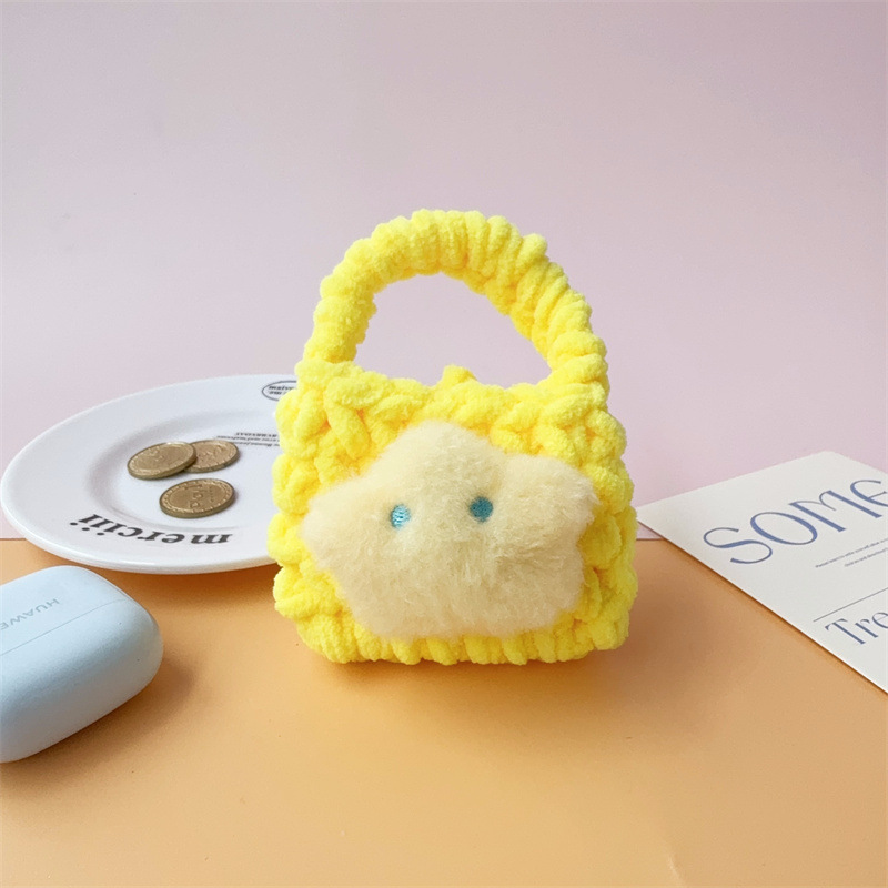 Étoile jaune/sac tricoté jaune-118cm