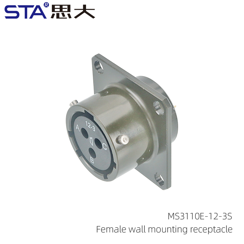 MS3110E-12-3S Female wall mounting receptacle