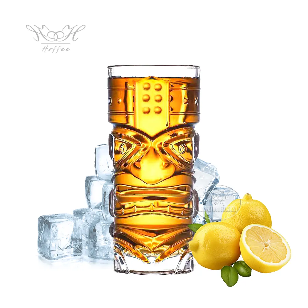 Caneca de cristal para beber, copo de vidro com cor personalizada de 15 onças, copo de vinho e cerveja, copo de bar, misturador de gelado, copo para beber, copo em bar, Tiki Bar