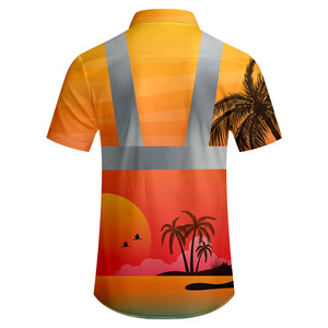 เสื้อชายหาดฮาวาย Aloha เสื้อแขนสั้นลายดอกไม้เกาะสะท้อนแสงโลโก้ตามสั่ง - Product Image 6