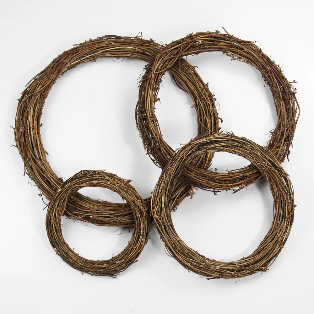 Guirnalda de ratán con alambre de madera seca, guirnalda de vid de uva, venta de fábrica