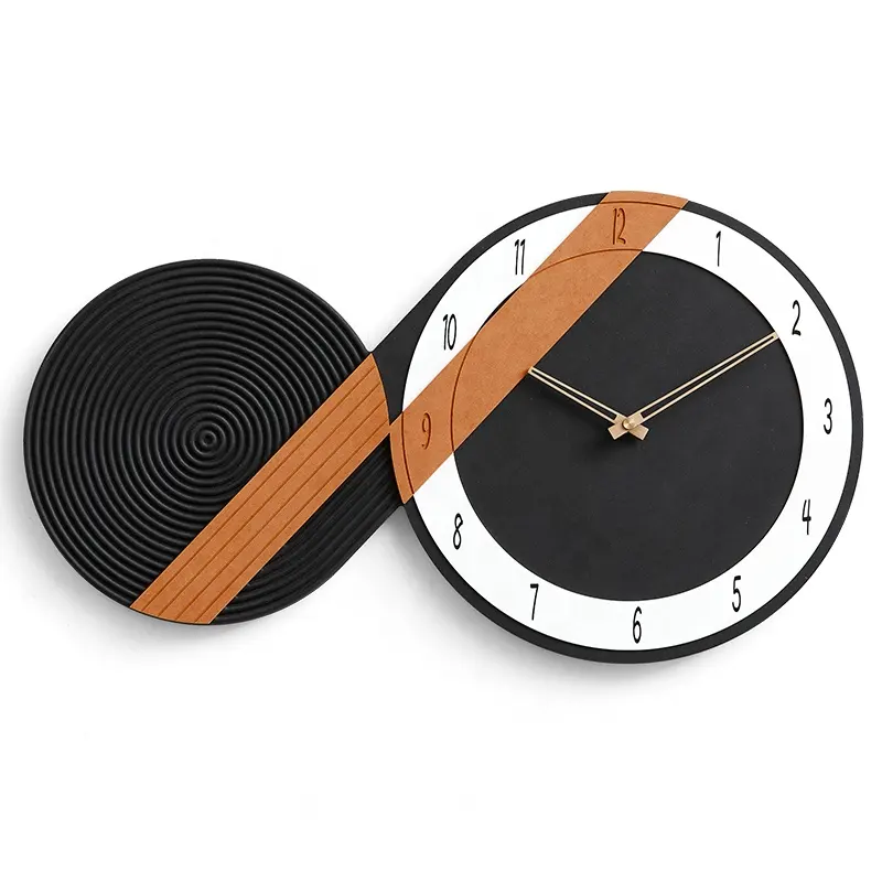 Noridongsan-Reloj de pared de madera con manos de nogal, de cuarzo y cemento, de alta calidad, Diseño Artesanal