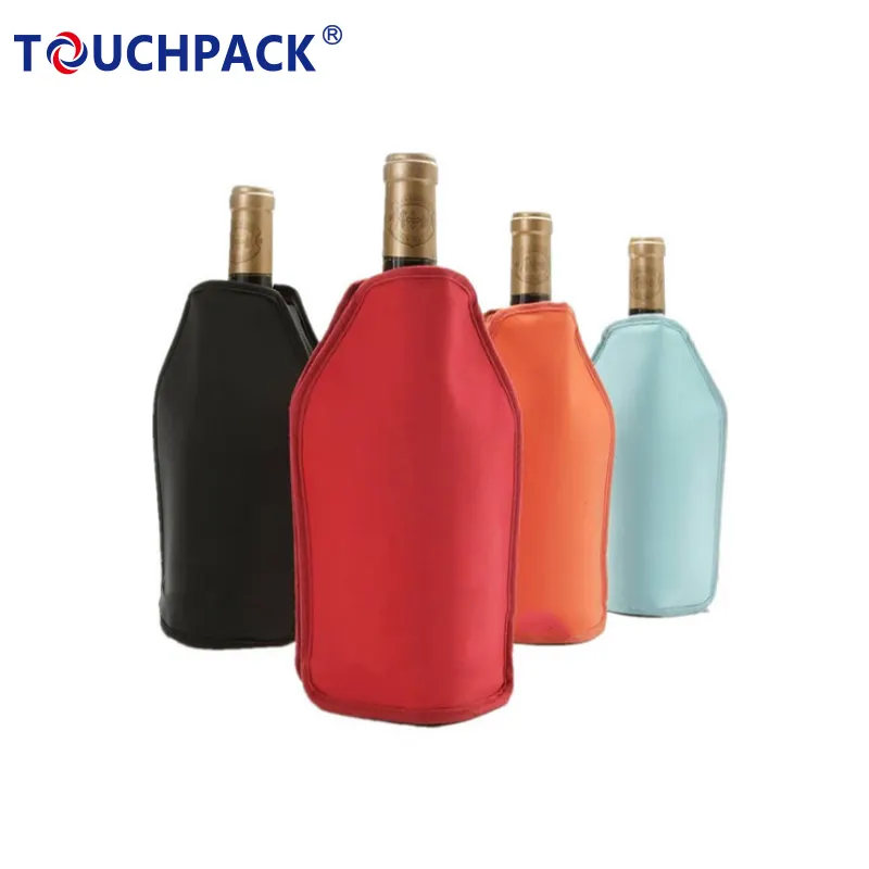 Factory OEM liquid gel wine bottle chilling sleeve bottle sleeve cooler wine freezer bag