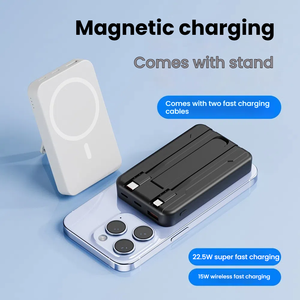 2 in 1パワーバンクスタンド付き磁気ワイヤレス充電器Apple用iPhone 10000mAhパワーバンク内蔵USB-Cケーブル - Product Image 2