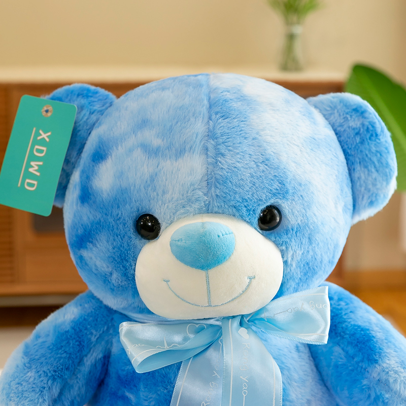 ぬいぐるみぬいぐるみ子供ギフト青いネクタイ染めクマソフトお座りクマぬいぐるみカスタムぬいぐるみ - Product Image 4