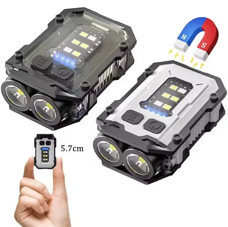 Superheller und leistungsstarker aufladbarer Taschenlampen-LED multifunktionaler magnetischer COB LED EDC Miniklampenhänger