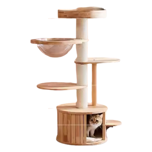 Istana kucing langsung pabrik ukuran sedang rumah hewan peliharaan bingkai panjat tebing kucing Sisal kayu rumah hewan mewah gaya Nordic - Product Image 5