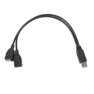 2 in 1 USB 2.0 A1メス-2デュアルUSBオスデータハブ電源アダプターケーブル - Product Image 1