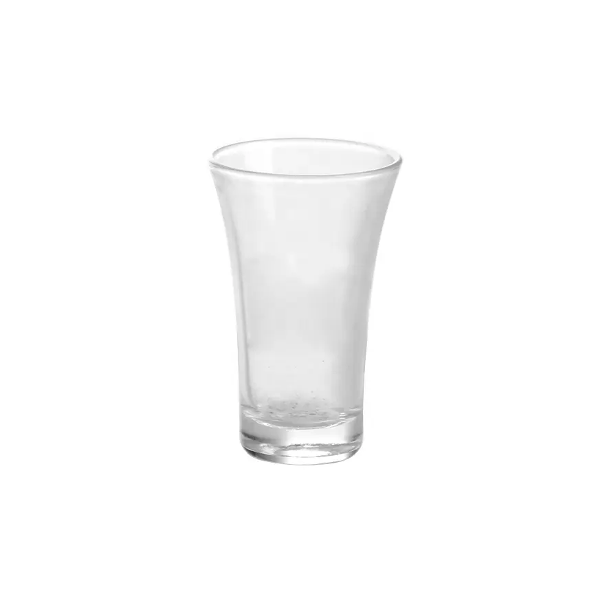 Alta qualità e popolare vendita calda 70ml a forma di tromba bicchieri di vetro vodka shot glass piccola tequila liquore tazza di vetro per soju
