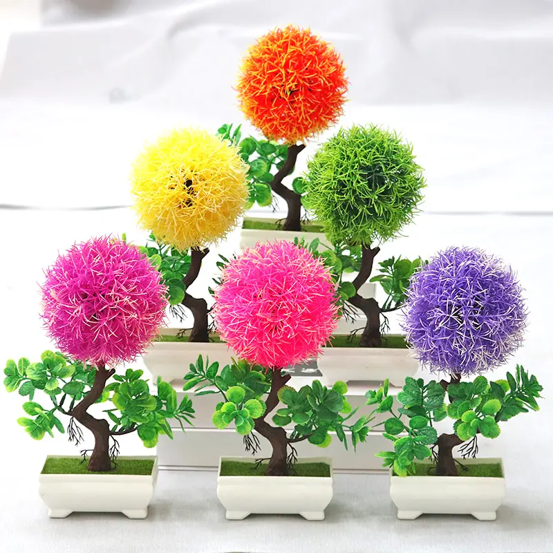Artificial decorativa planta en maceta flor de Rosa de la boda caja de cerámica de estilo de embalaje pieza Bonsai Garden Color