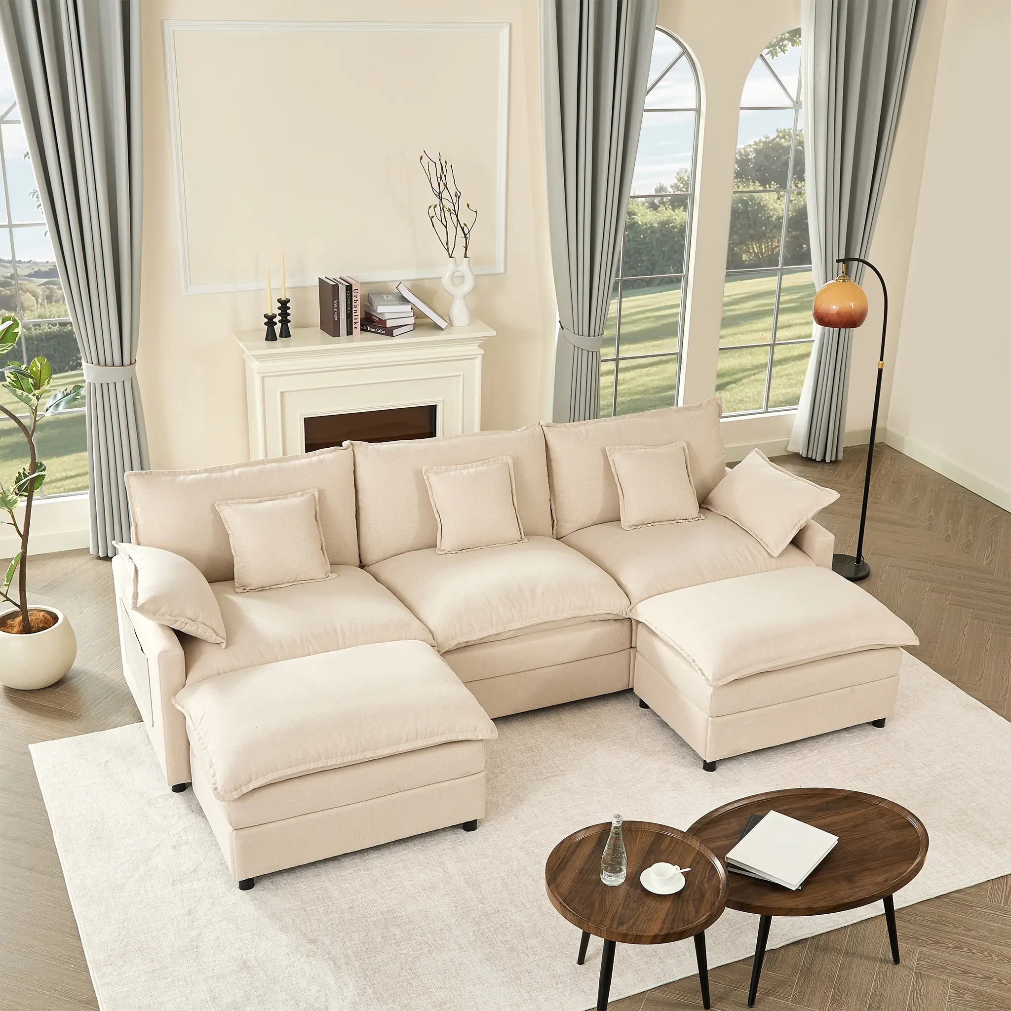 Linen Beige 2 paquets peuvent arriver séparément