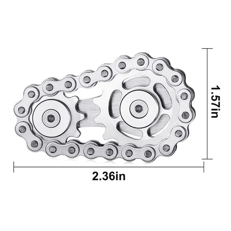 Catena di metallo Fidget Toys Sensory Bike Chain Gears Fidgets Spinner Toy