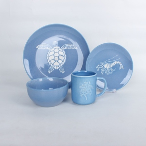家用石器餐具套装反应性餐具海洋风格餐具套装 - Product Image 3
