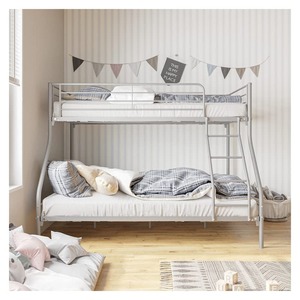 Adjustable Modern Design <strong>Twin</strong> Over <strong>Full</strong> Metal <strong>Bunk</strong> Bed Frame Steel Loft Bed for Adults Foldable Home School Hotel Double Size