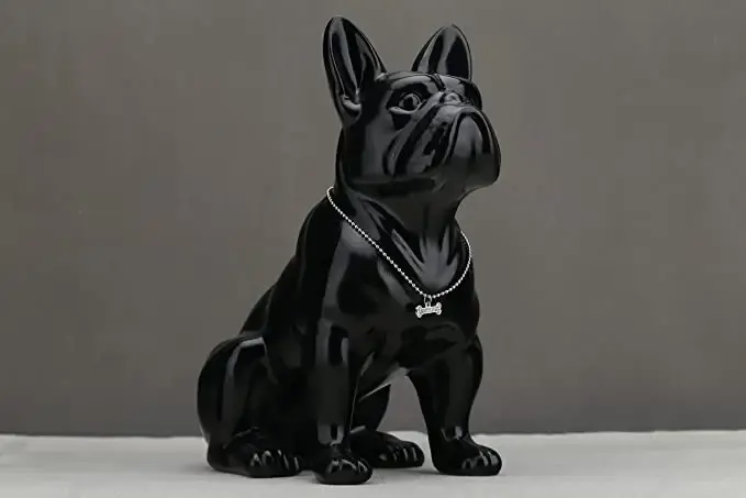 Salida de fábrica luz ecológica decoraciones para el hogar perro escultura artística de resina personalizada